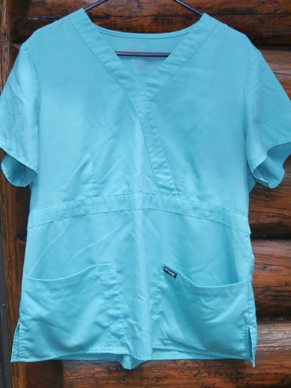 Greys Anatomy Turquoise Mock Wrap Medical Scrub Hospital Work Shirt XL